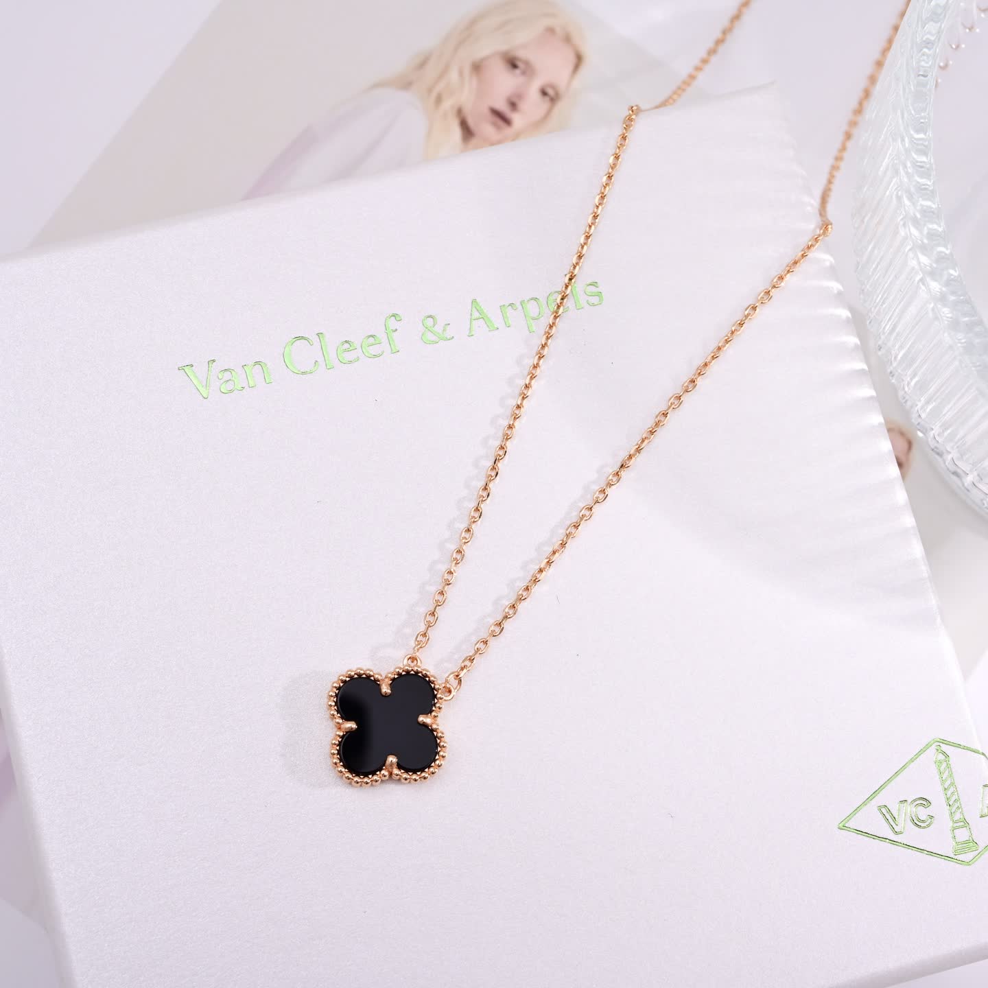 Van Cleef & Arpels Alhambra Gold Plated Enamel Clover Necklaces